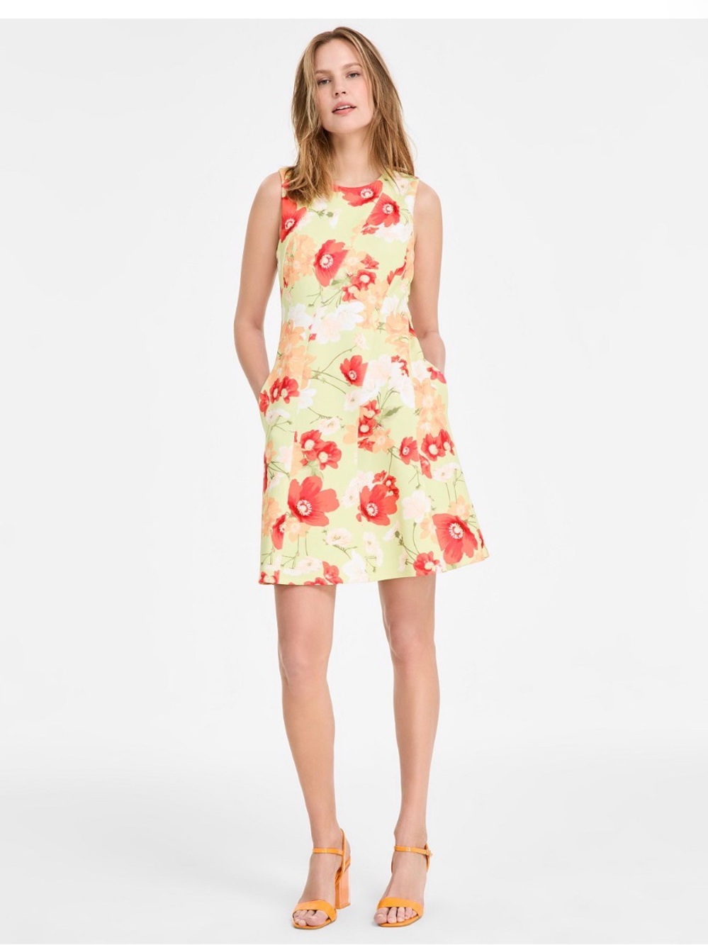 Vince Camuto Printed Scuba Fit and Flare Dress